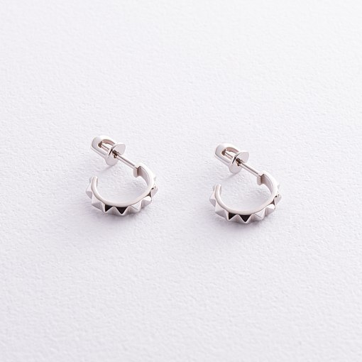 Серьги - пусеты "Mona" в белом золоте с08446 5