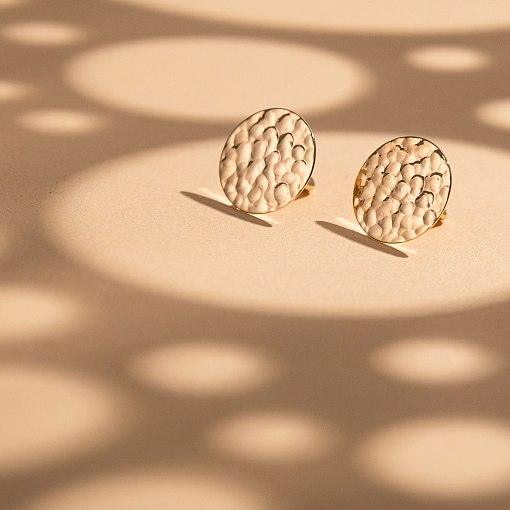 Серьги - пусеты "Теона" в желтом золоте с07803 3