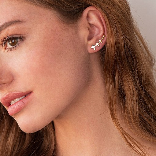 Золотые серьги - клаймберы Стремление с07482