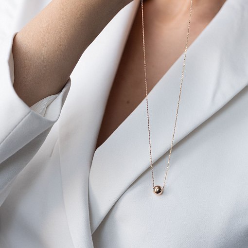 Золотое колье "Шар" (0.7 см) кол01721 2