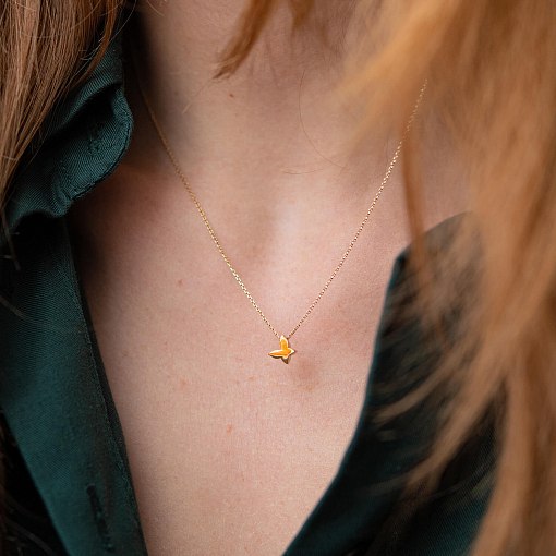 Колье "Бабочка" в желтом золоте кол02149 7