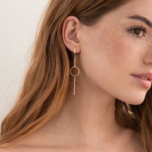 Серьги "Мелисса" в желтом золоте с07511 3