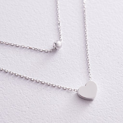 Двойное золотое колье "Шар и сердечко" кол02279 4