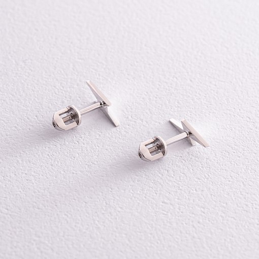 Серьги - пусеты "Молнии" в белом золоте с07942 3