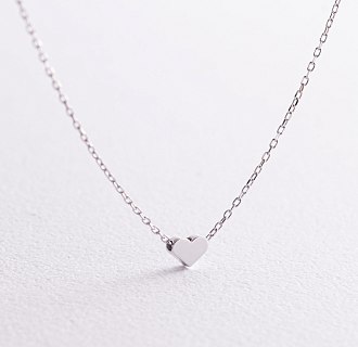 Колье "Сердечко" (белое золото) кол01771 №9