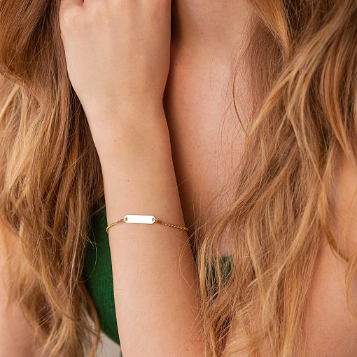 Браслет в желтом золоте (возможна гравировка) б05202 2