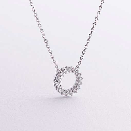 Кольє з діамантами (біле золото) 742671121 3