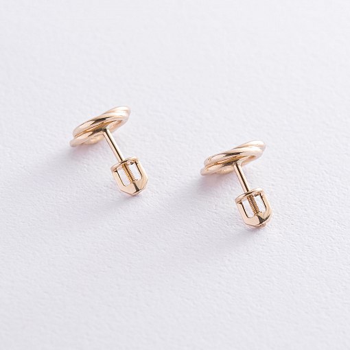 Серьги - пусеты "Увлечение" в желтом золоте с06937 3