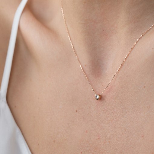 Колье Минимал в красном золоте кол00718 3