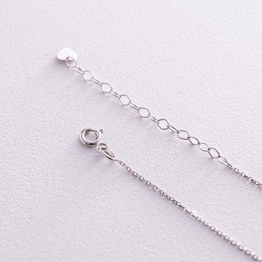 Колье с крестиком в белом золоте кол02356 5