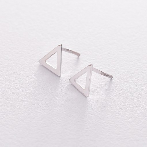 Золотые серьги-пусеты "Треугольники" с06413