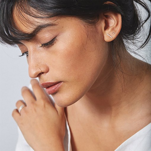 Золотые серьги-пусеты "Минимум" (круглые) с06752 3