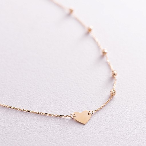 Колье "Сердечко" в желтом золоте кол02091 4