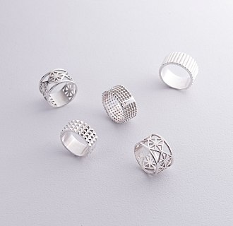 Широкое серебряное кольцо "Дженна" 112694 №11