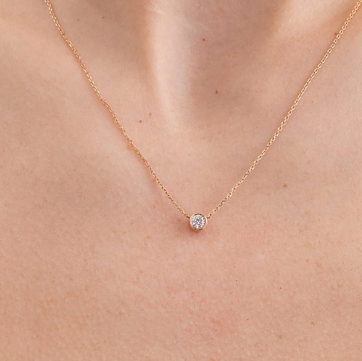 Кольє в червоному золоті з діамантом 719112421 5