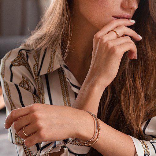 Каблучка з кульками в жовтому золоті к06319 10