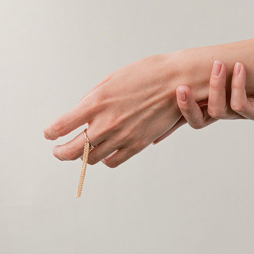 Каблучка з ланцюжками (жовте золото) к07475 14