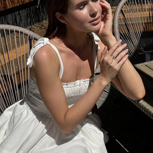 Серьги - пусеты с жемчугом (белое золото) с08504 7