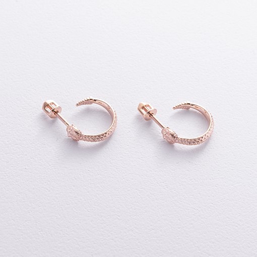 Золотые серьги - пусеты "Гремучие змеи" с09004 7