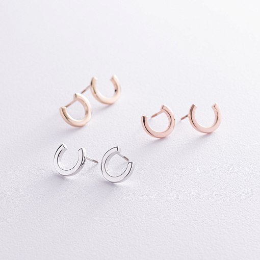 Серьги - пусеты "Мэрилин" в желтом золоте с08178 3