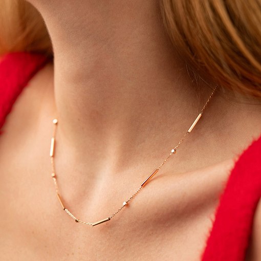 Кольє - ланцюжок у червоному золоті кол02464 4