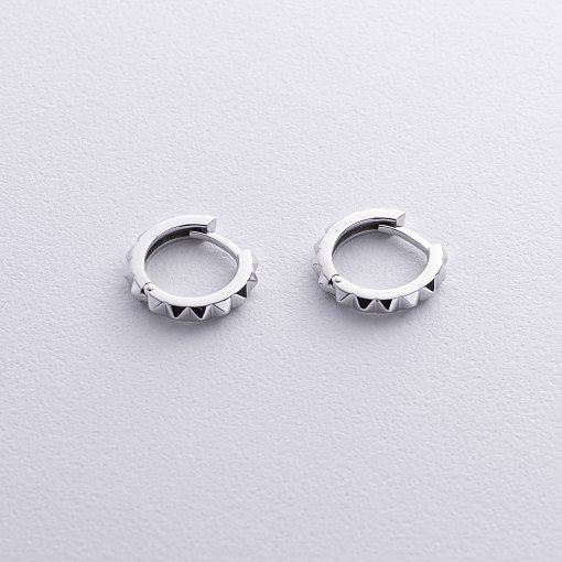 Серьги - кольца "Mona" в белом золоте с08852 3