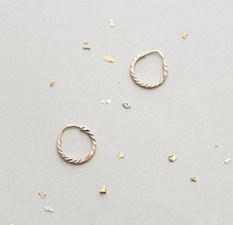 Золотые серьги-кольца (1.5 см) с01874 №5