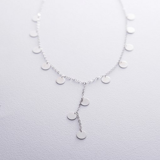 Кольє Монетки з білого золота кол01555