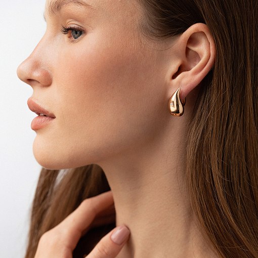 Серьги "Megan" в красном золоте (Small) с09118 6