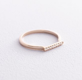 Кольцо "Astrid" в желтом золоте (фианиты) к07567 №6