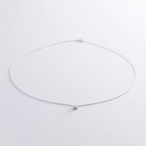 Золоте кольє з діамантом колб0059di 3