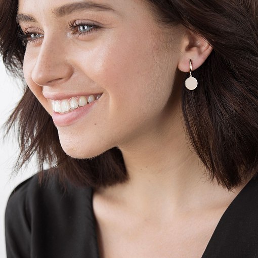 Серьги "Монетки" из красного золота с06399 2