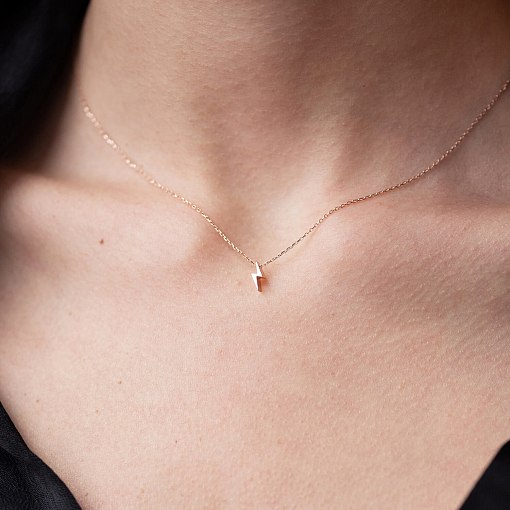 Колье "Молния" в красном золоте кол02296 2