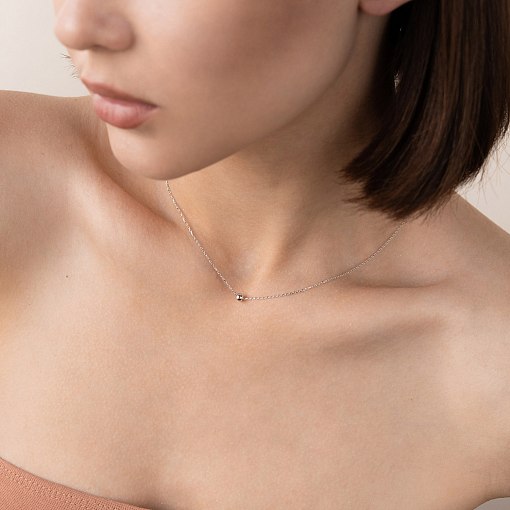 Колье "Шар" в белом золоте (0.5 см) кол02006 6