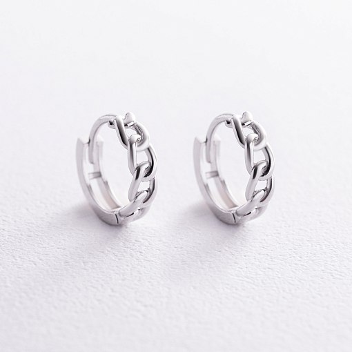 Золотые серьги - кольца "Цепочки" с08467 2