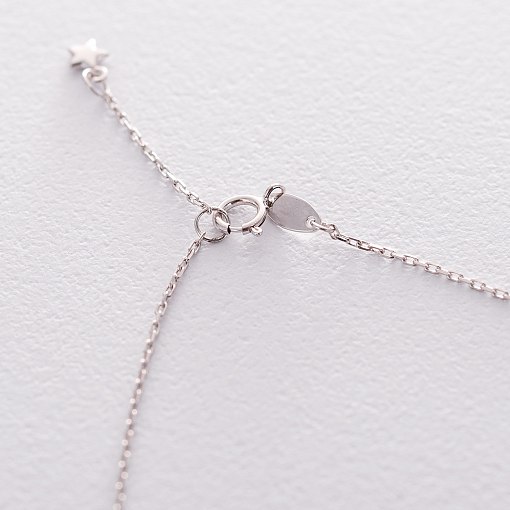 Браслет из белого золота Звездочки на ногу б04216 3