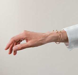 Жесткий браслет "Шарики" (желтое золото) б05593 №2