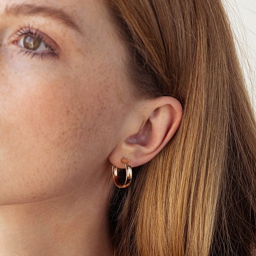 Серьги - кольца в красном золоте с08673 6