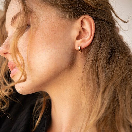 Серьги - кольца в желтом золоте с08378 8