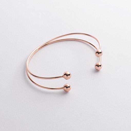 Жесткий браслет "Шарики" (красное золото) б05566 9