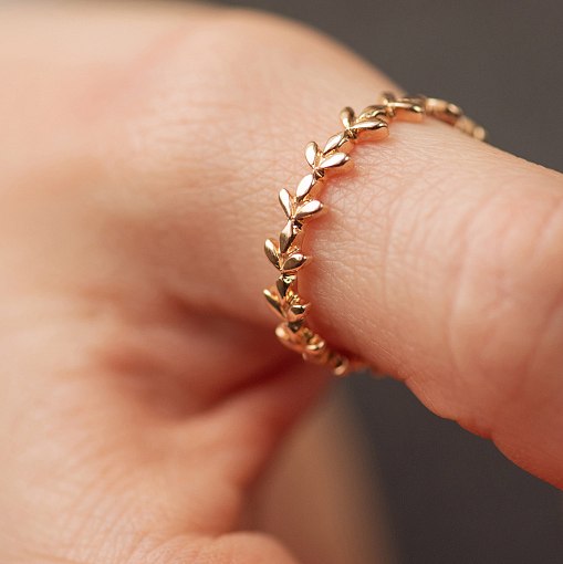 Кольцо "Веточка" в красном золоте к07608 2