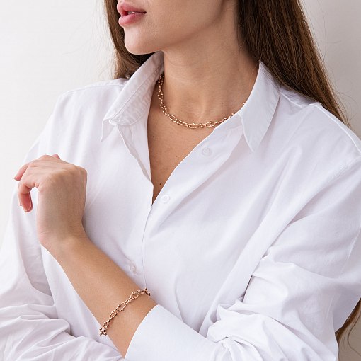 Браслет "Фантазия" в красном золоте б04711 2