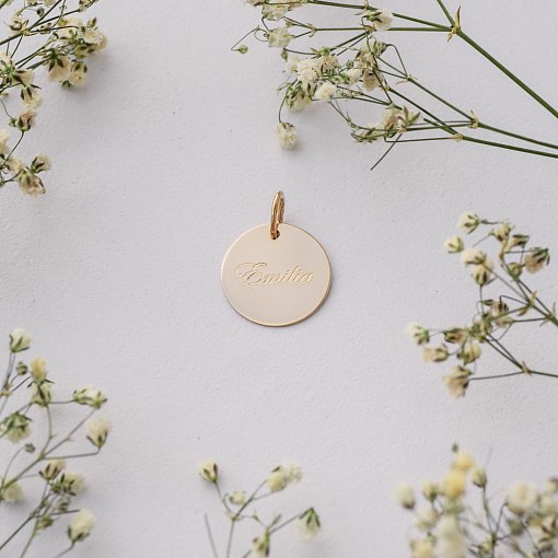 Кулон для гравировки в красном золоте (17 мм) п03611 11