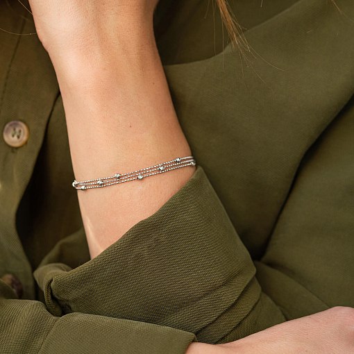 Браслет "Шарики" в белом золоте б05131 6