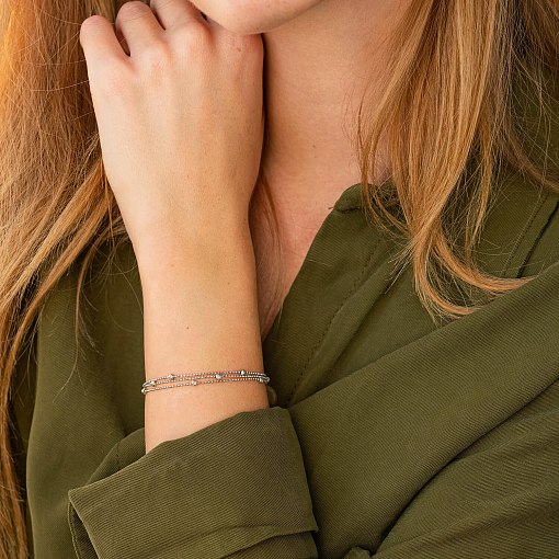 Браслет "Шарики" в белом золоте б05131 2