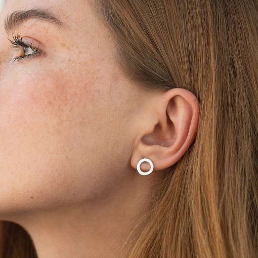 Серьги - джекеты "Sophia" в белом золоте (фианиты) с09094 5