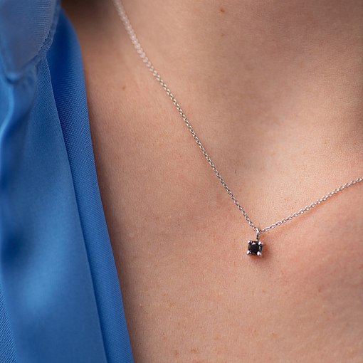 Золоте кольє з чорним діамантом колб0098y 6