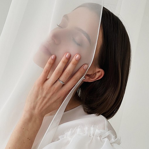 Кольцо "Сердце" в белом золоте к06613 5