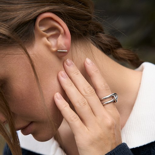 Золотые серьги-пусеты "Минимум" (круглые) с06684 10