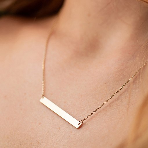 Колье с пластиной для гравировки (желтое золото) кол02477 4